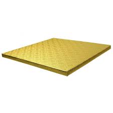 426 CAKE BOARDS -HQ 2MM SQUARE 14X14 GOLD CBG14 _2