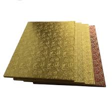 426 CAKE BOARDS -HQ 2MM SQUARE 14X14 GOLD CBG14 