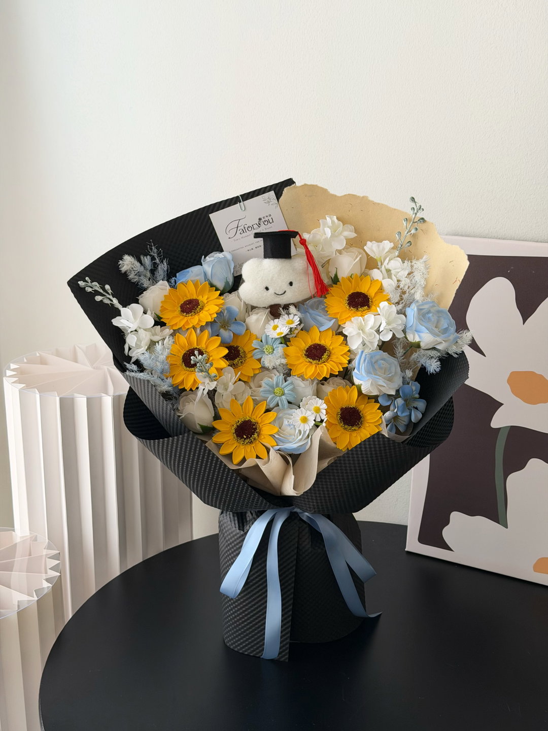 (GC001) Graduation Cloud Soap Flower Mixed Bouquet  