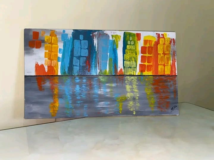 Quadro abstrato, colorido
