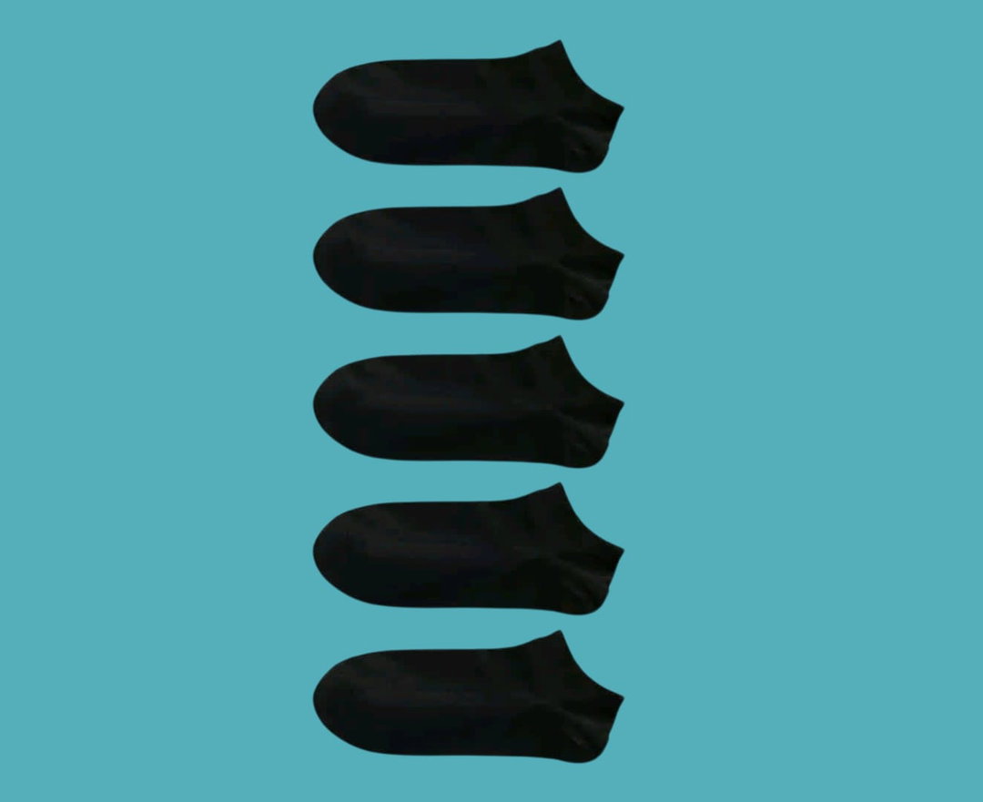 Black Cotton Ankle Socks