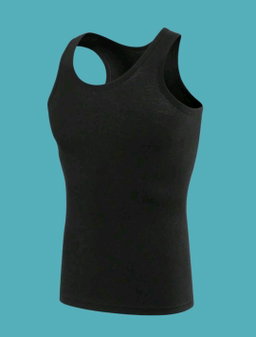 Black Cotton Vest