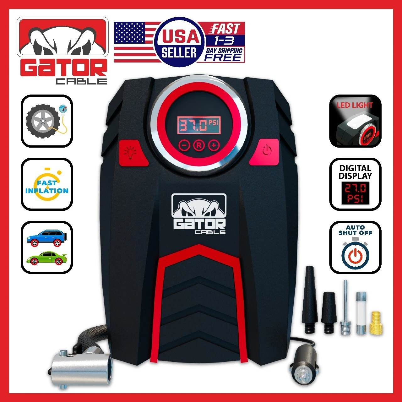Portable 12V Digital Tire Inflator
