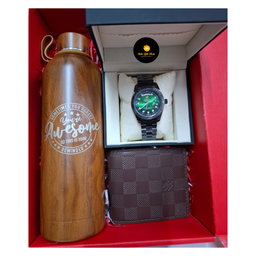Elegance His — Watch, Wallet & Thermal Flask Combo
