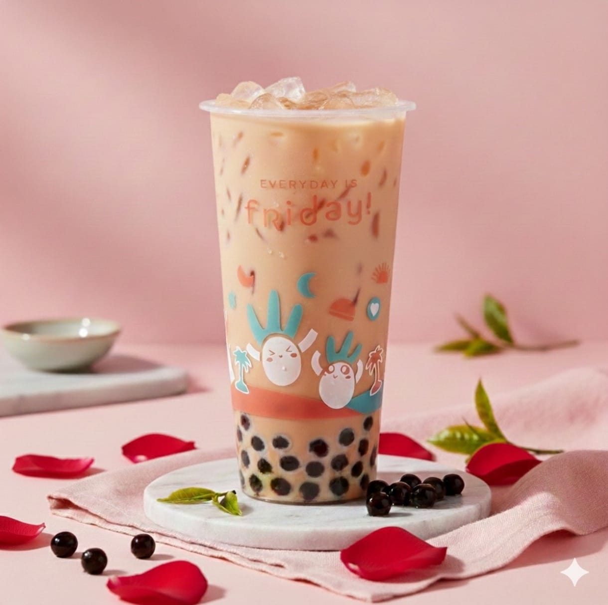 Rose Pu-er Milk Tea(Large)_0