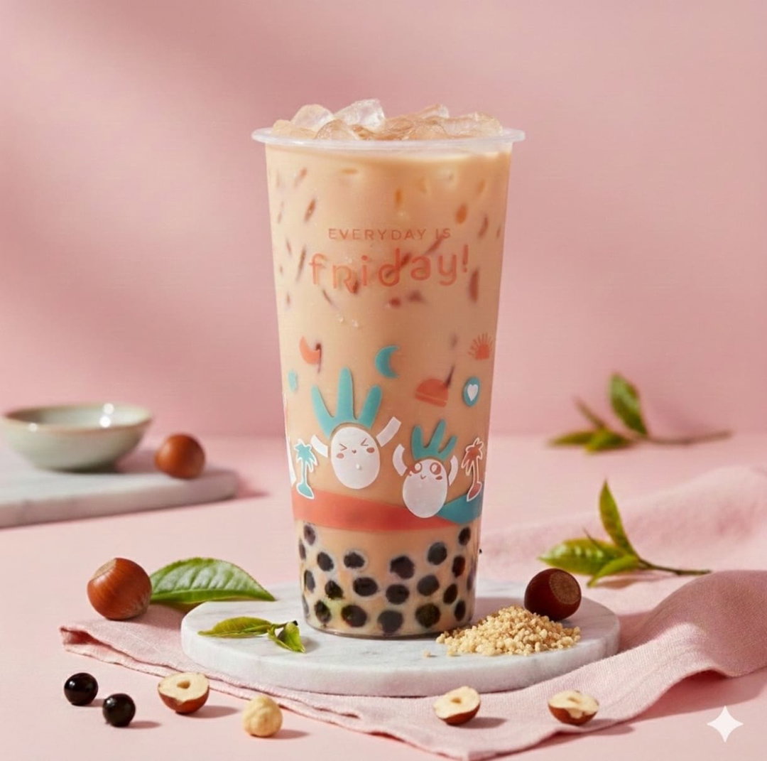 Hazelnut Rose Pu-er Milk Tea (Large)