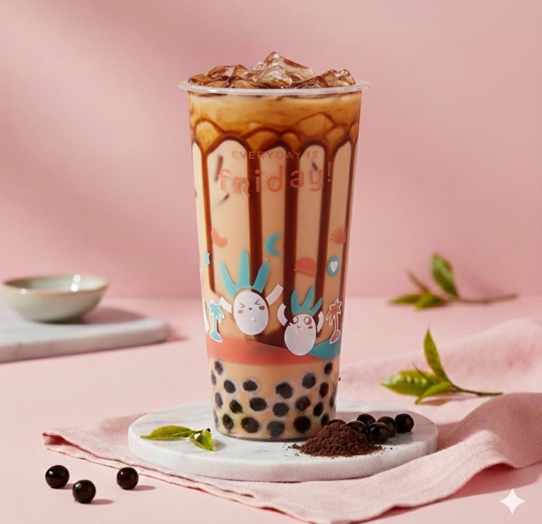 Brown Sugar Rose Pu-er Milk Tea (Large)