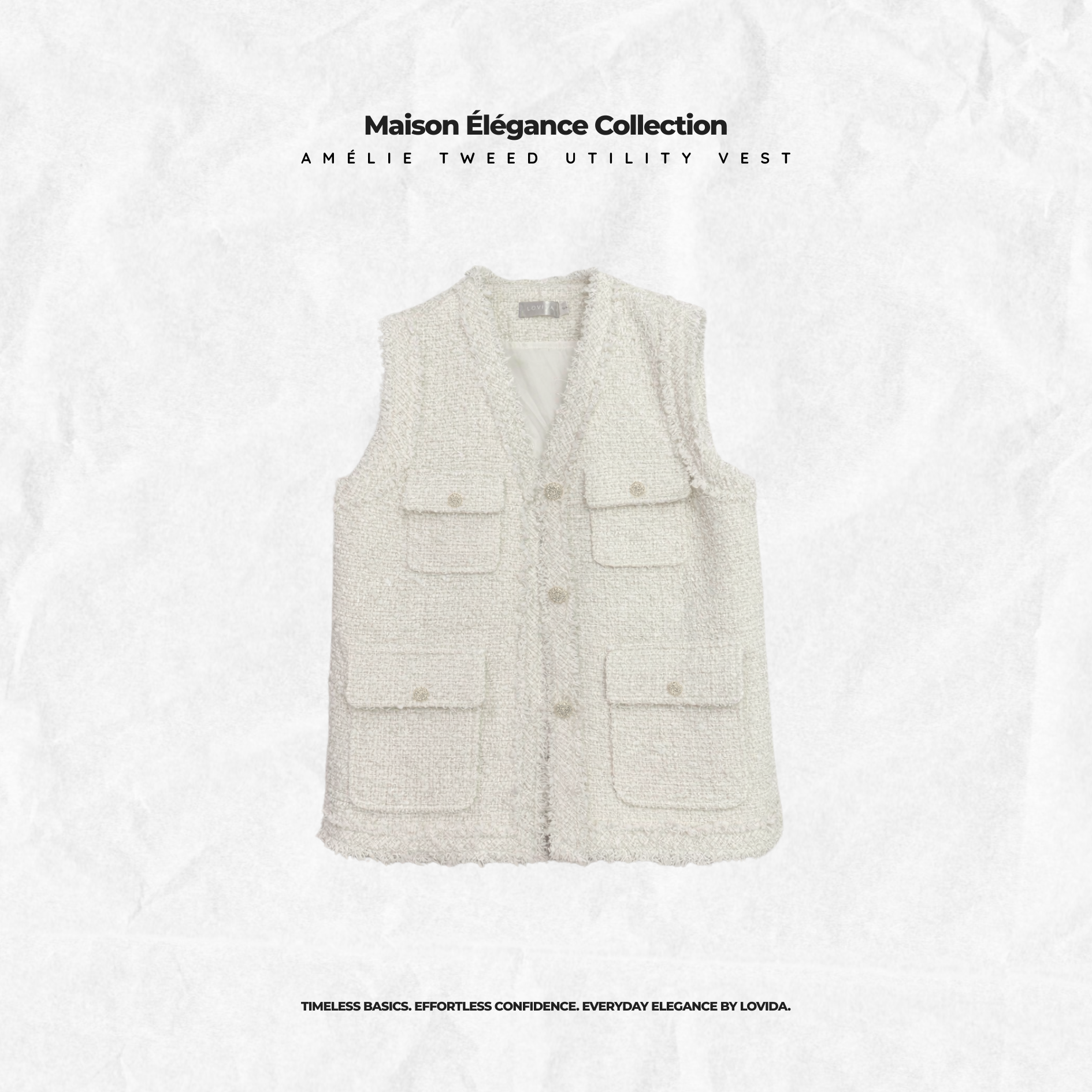 AMELIE TWEED UTILITY VEST | WHITE  _0