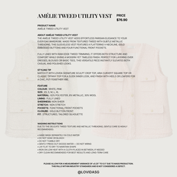 AMELIE TWEED UTILITY VEST | PINK  