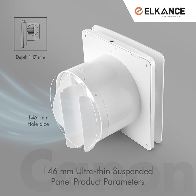 ELKANCE Canon 150mm (6 Inches) Axial Exhaust Fan | BLDC Motor | 7W, 2400 RPM | Ideal for Modern Kitchen, Bathroom & Office | ABS PP Plastic Body_18