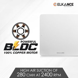 ELKANCE Canon 150mm (6 Inches) Axial Exhaust Fan | BLDC Motor | 7W, 2400 RPM | Ideal for Modern Kitchen, Bathroom & Office | ABS PP Plastic Body