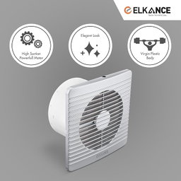ELKANCE Turbo Pro Axial 150mm (6 Inches) Exhaust Fan With Mosquito Mesh | BLDC Motor |7W, 2400 RPM | Ideal for Bathroom, Kitchen & Office | ABS PP Plastic Body, Easy-Clean