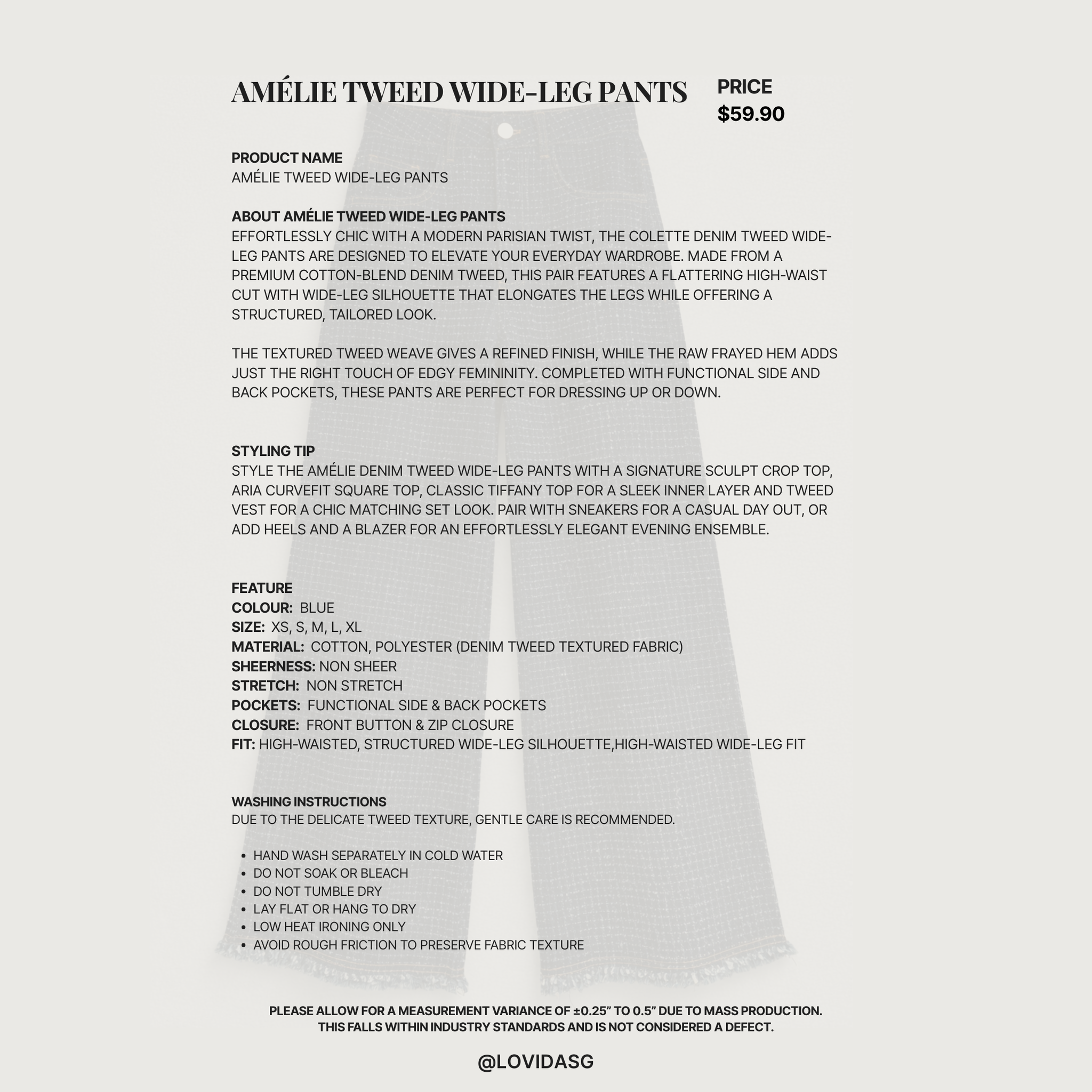 AMELIE TWEED WIDE-LEG PANTS _1
