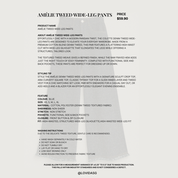 AMELIE TWEED WIDE-LEG PANTS 