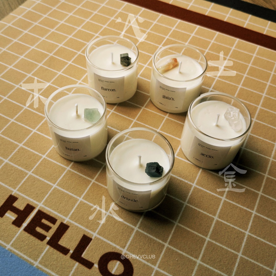 Energy Candles: The Elemental 5  ⟡ 五行能量水晶蜡烛