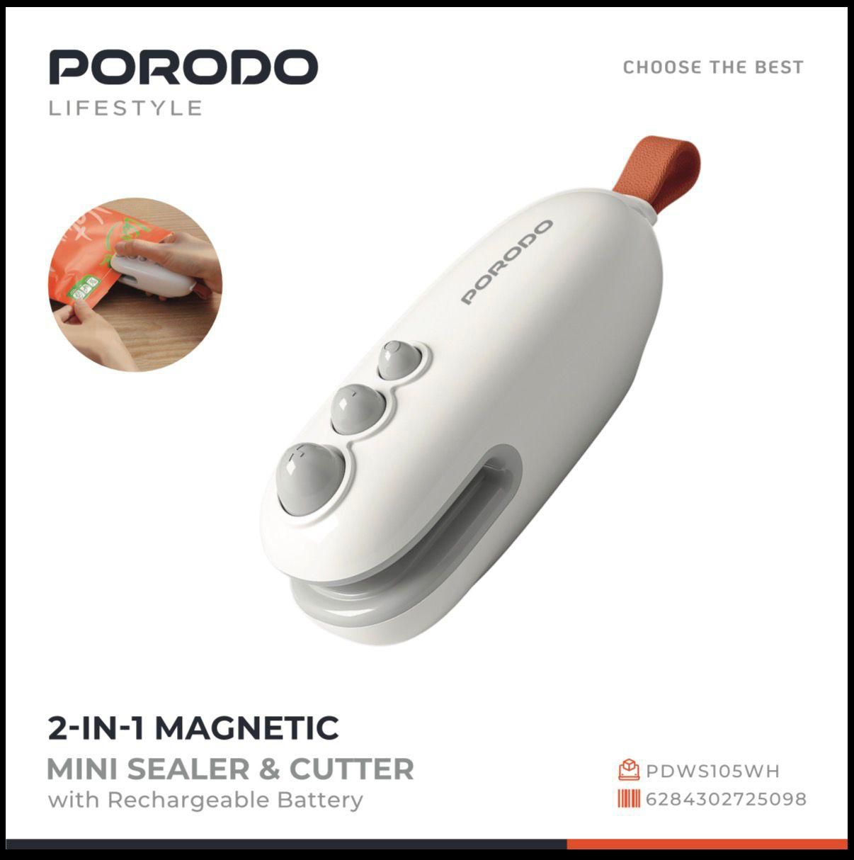 Porodo Lifestyle 2-In-1 Magnetic Mini Sealer & Cutter With Rechargeable Battery_0