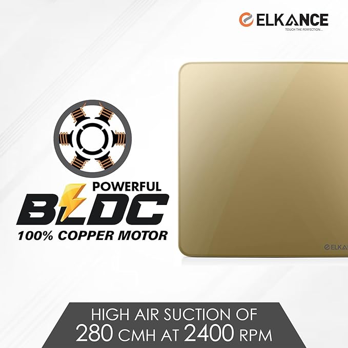 ELKANCE Canon Metal 150mm (6 Inches) Axial Exhaust Fan | BLDC Motor | 7W, 2400 RPM | Ideal for Modern Kitchen, Bathroom & Office | ABS PP Plastic Body | Premium Stainless Steel Front Panel _4