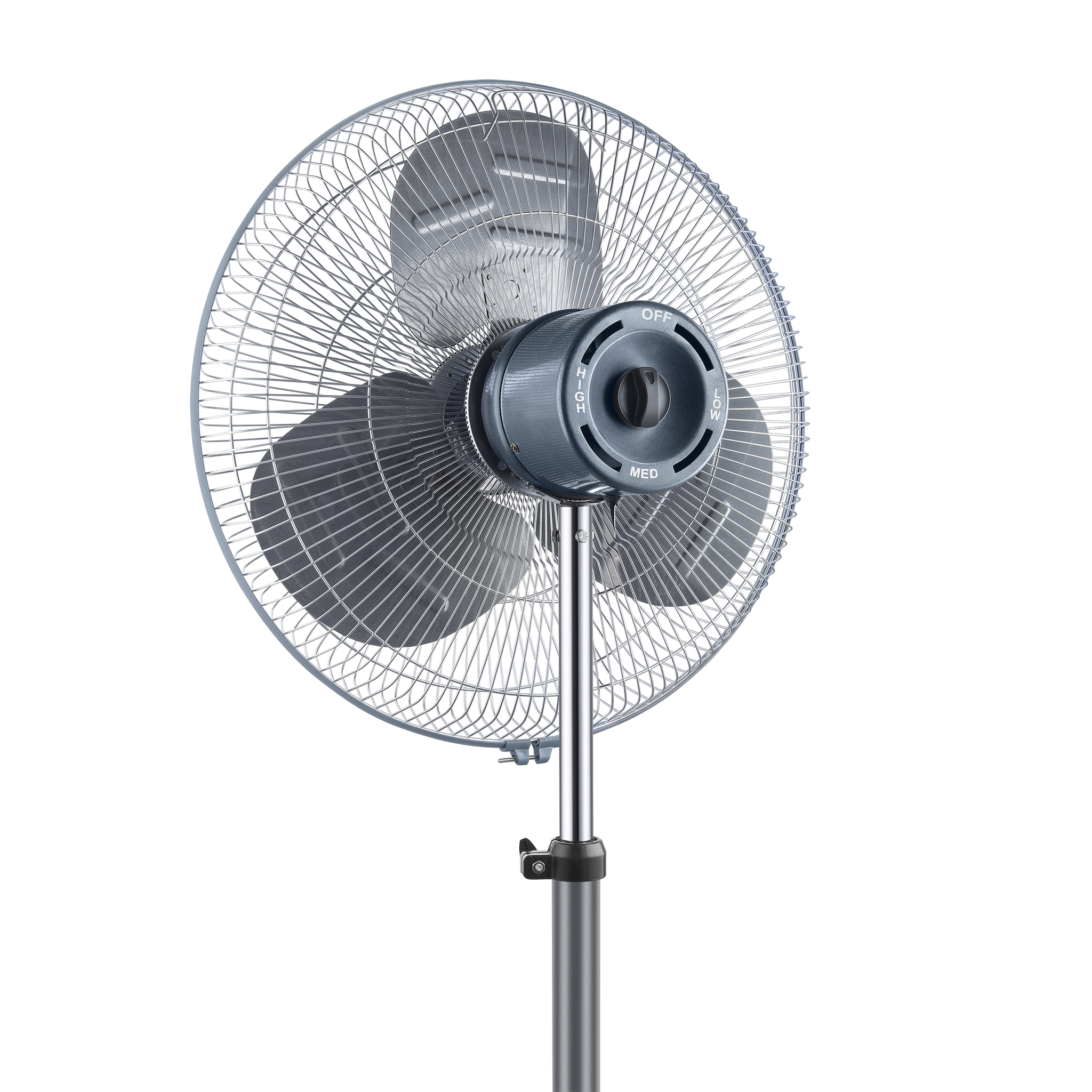 Elkance 500mm Typhoon Pedestal Oscillating Fan for home | Double Ball Bearing Powerful Motor, 32-feet Air Delivery |3-Speed Control, High Speed Stand Fan | Metal Body, Telescopic Arrangement_3