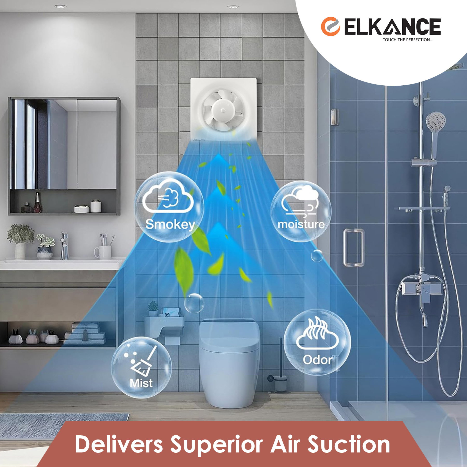 ELKANCE Breezy High-Speed Ventilation Fan | 45 W, 1400 RPM | Low Noise, High Air Suction | Robust PPCP Body, Ideal for Office, Kitchen & Bathroom_4