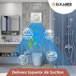 ELKANCE Breezy High-Speed Ventilation Fan | 45 W, 1400 RPM | Low Noise, High Air Suction | Robust PPCP Body, Ideal for Office, Kitchen & Bathroom