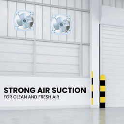 ELKANCE Industrial Heavy-Duty Exhaust Fan | 1400 RPM | Superior Ventilation for Industrial, Commercial & Home Use (Glacier Grey)