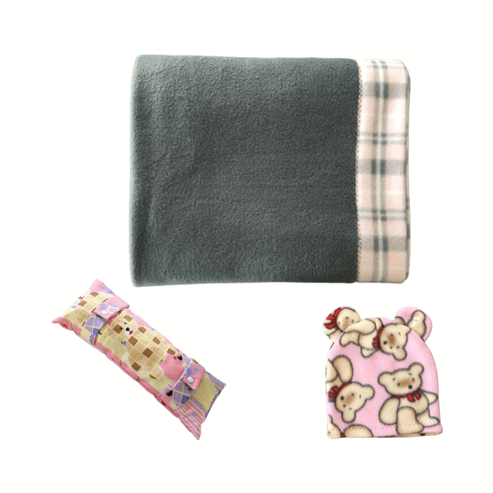 Excellent Works Road Trip Comfort Bundle: Blankey, Bennie, and Kiddies Seatbelt Pillow Set for Kids (Girls)_5