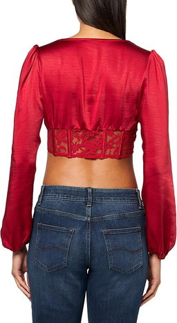 Forever 21 Satin & Lace Corset Crop Top