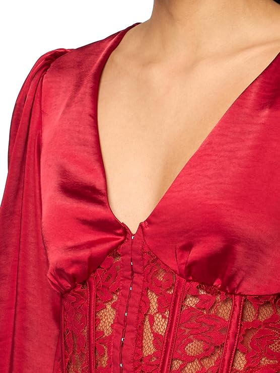Forever 21 Satin & Lace Corset Crop Top_2