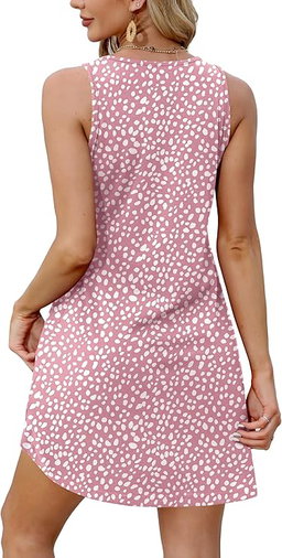 V Neck Button Sundresses with Pockets