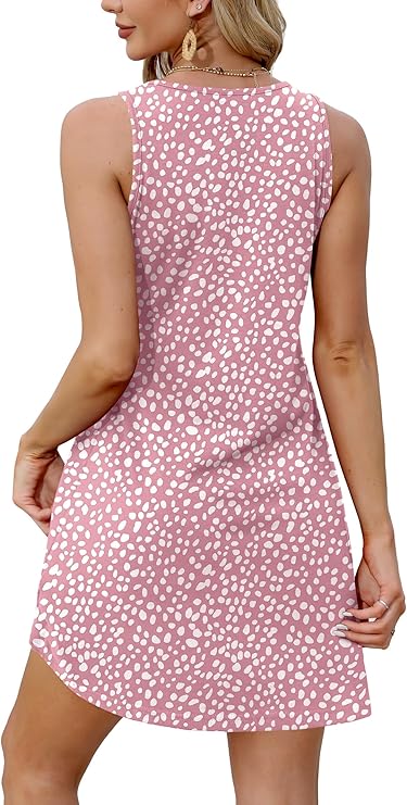 V Neck Button Sundresses with Pockets_1