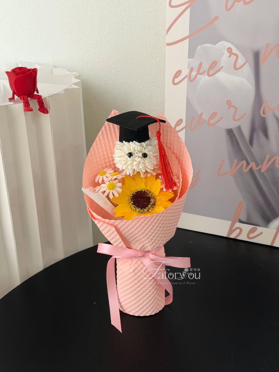(GP026) Graduation Ping Pong Sunflower Bouquet