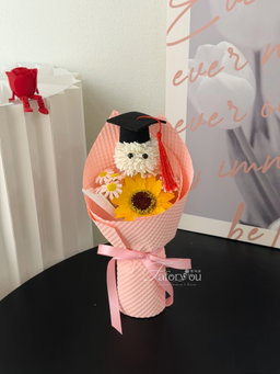 (GP026) Graduation Ping Pong Sunflower Bouquet   