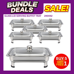 GLASS LID SERVING BUFFET TRAY 