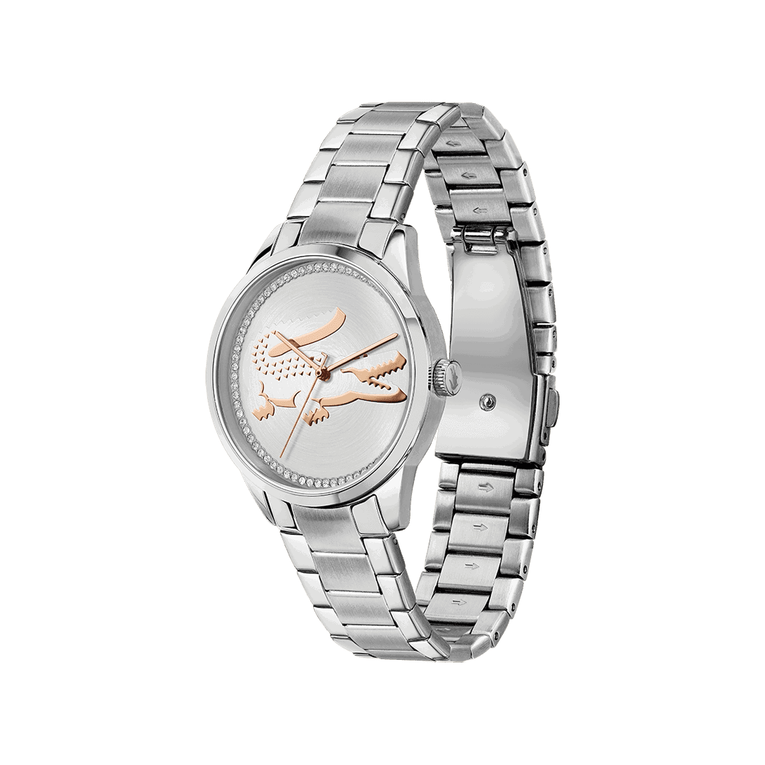 Lacoste Lady croc silver Mini Quartz White Round Dial_1