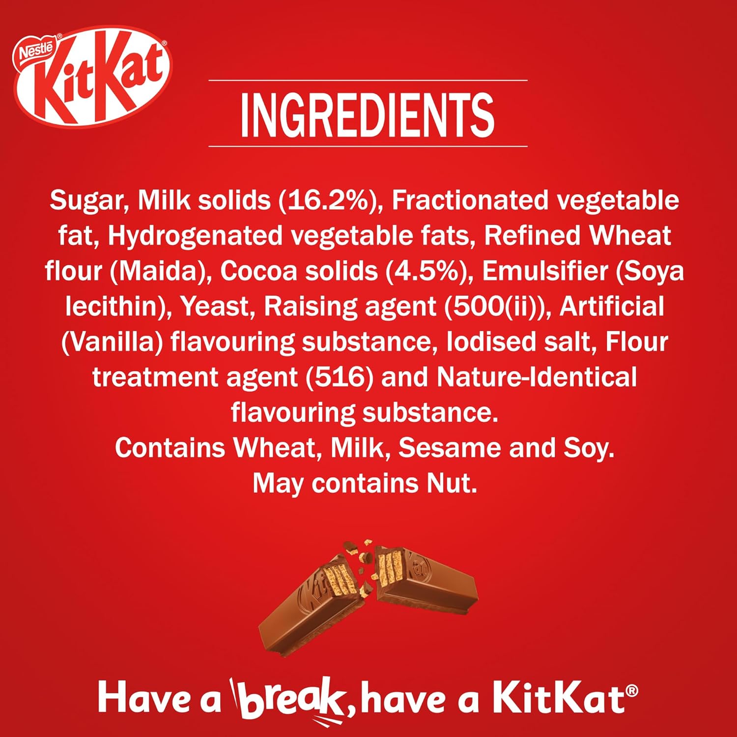 KIT KAT 3 Fingers, Choco Coated Wafer Bar, (28 x 28.5g), 798g, Box_4