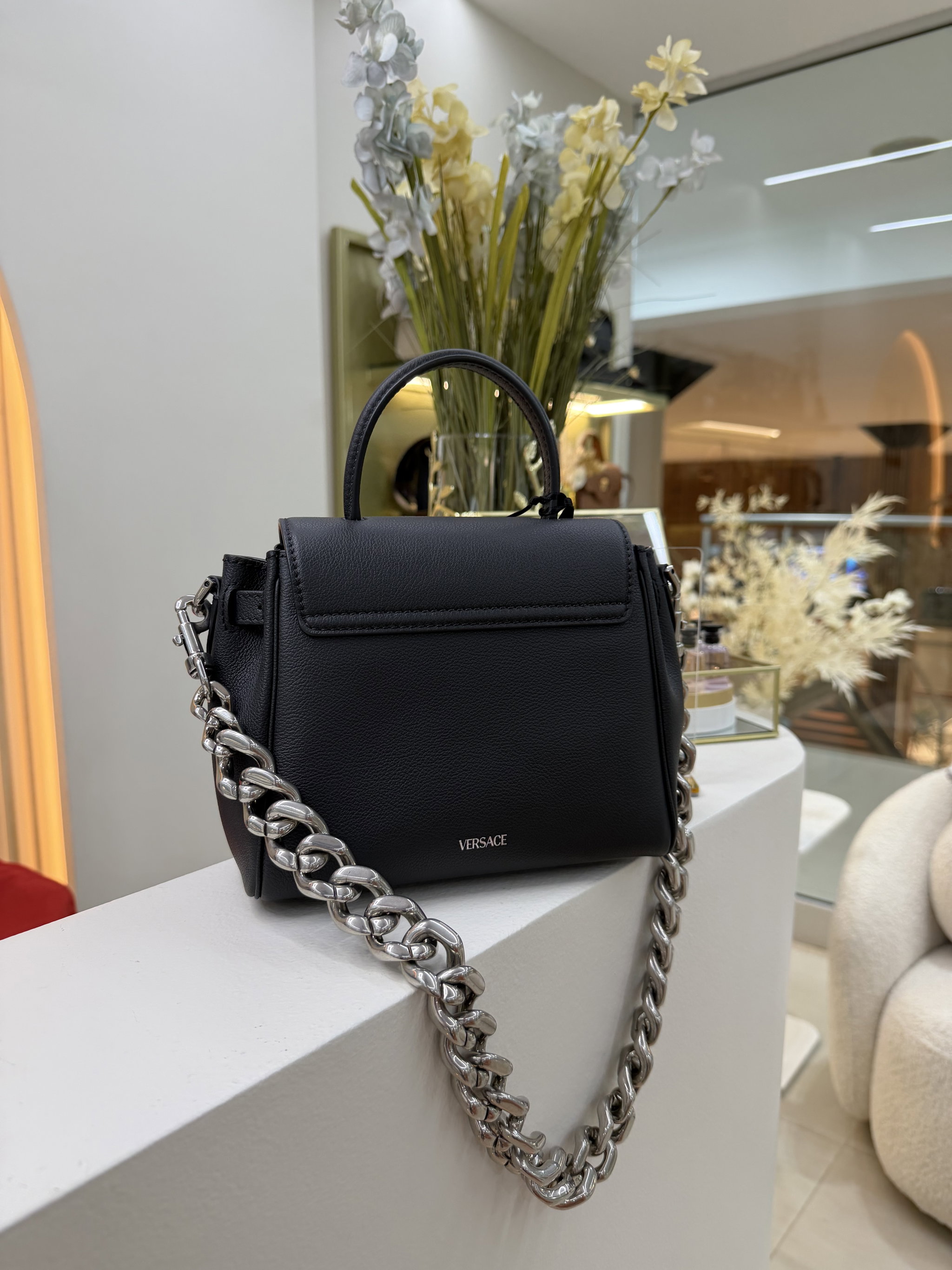 Bolsa Versace lá medusa silver hardware _3