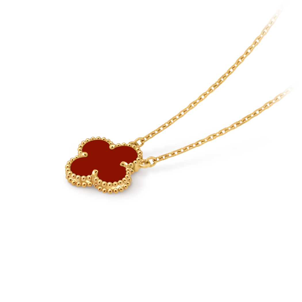 Jóia em ouro 18kt - colar 1 flor burgundy 