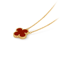 Jóia em ouro 18kt - colar 1 flor burgundy 
