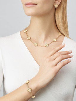 Bracelete 5 flores all gold 