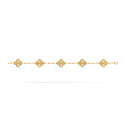 Bracelete 5 flores all gold 