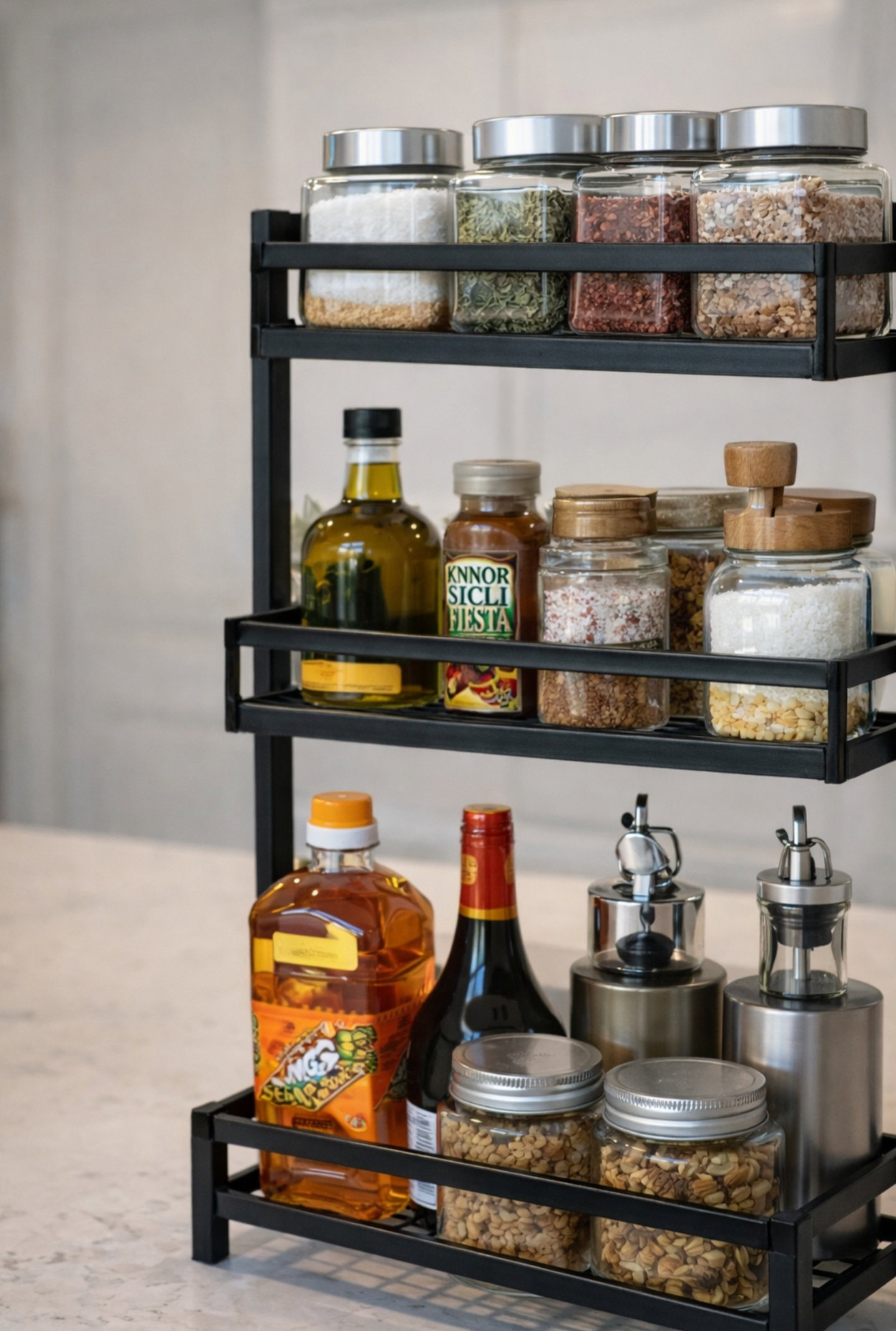 3 Shelves Space Saver, Kitchen Spice, Bathroom Organizer _2