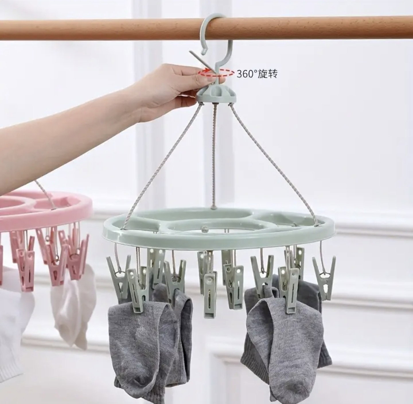Socks Drying Rack Windproof Clothespin Household Thickened Multifunctional Hanger Clothes Underwear Drying Socks Hanging Artifact_3