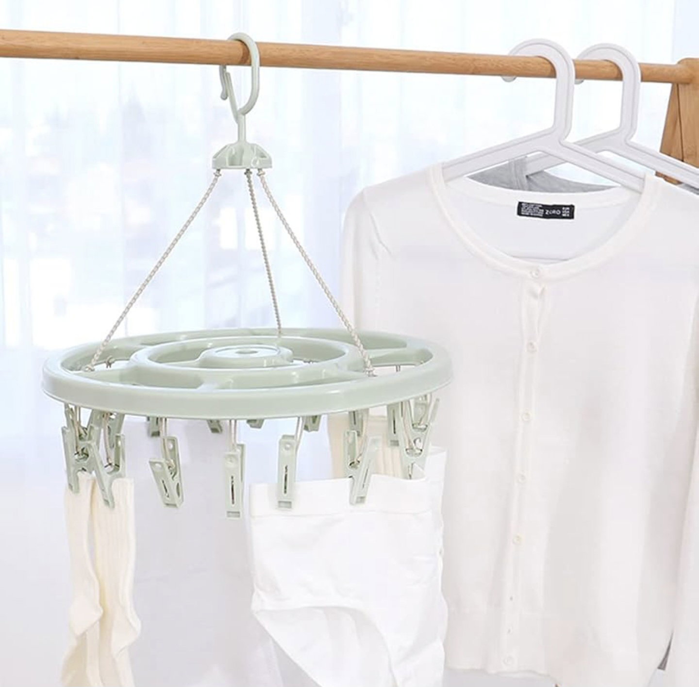 Socks Drying Rack Windproof Clothespin Household Thickened Multifunctional Hanger Clothes Underwear Drying Socks Hanging Artifact_7