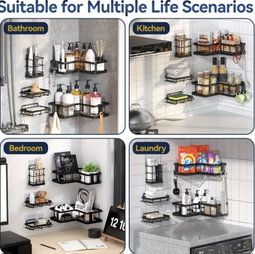 5 Pieces Corner Shower Caddy, Shower Space Saver