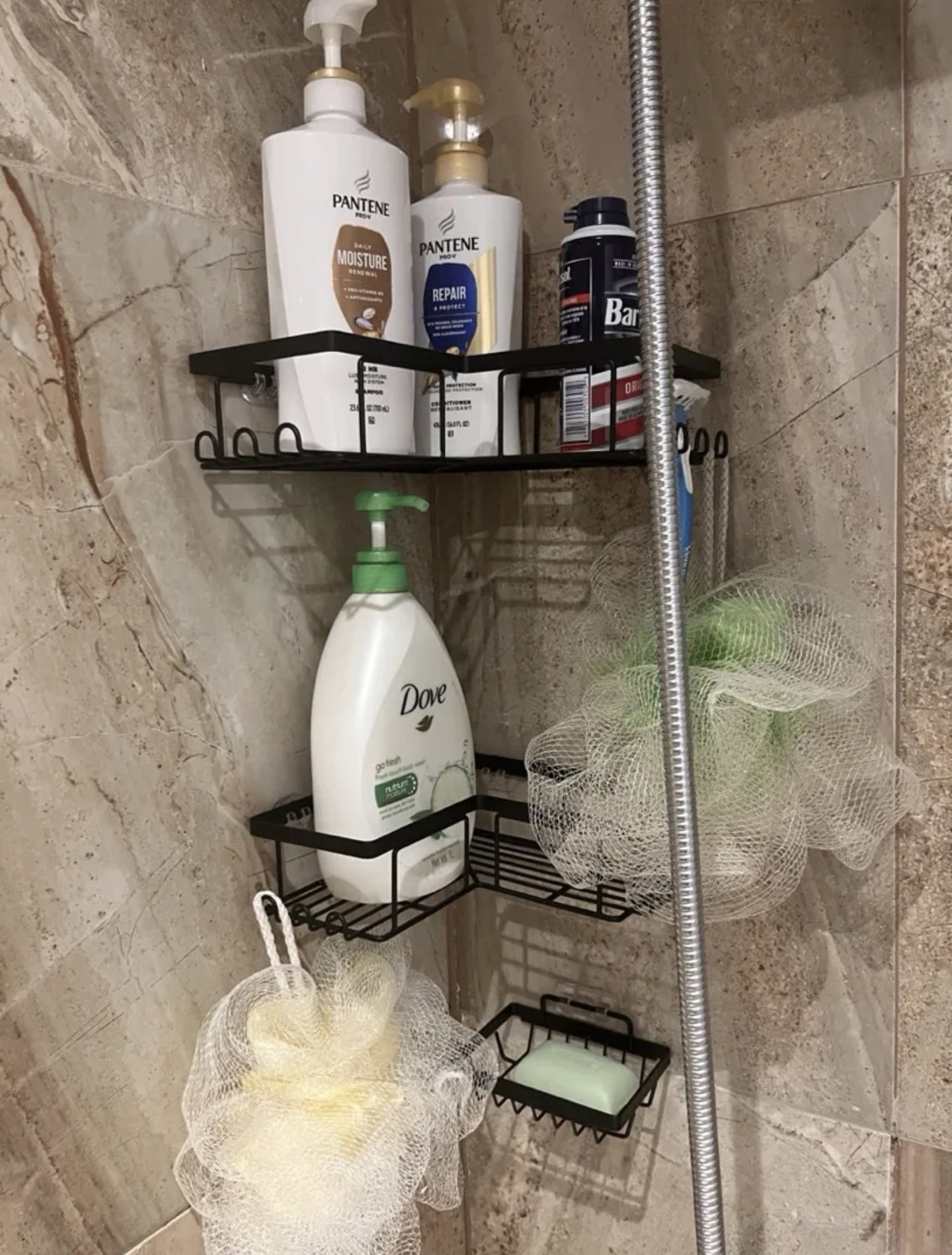 5 Pieces Corner Shower Caddy, Shower Space Saver_12