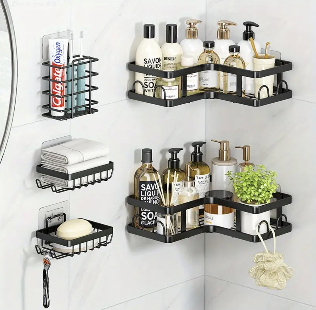 5 Pieces Corner Shower Caddy, Shower Space Saver