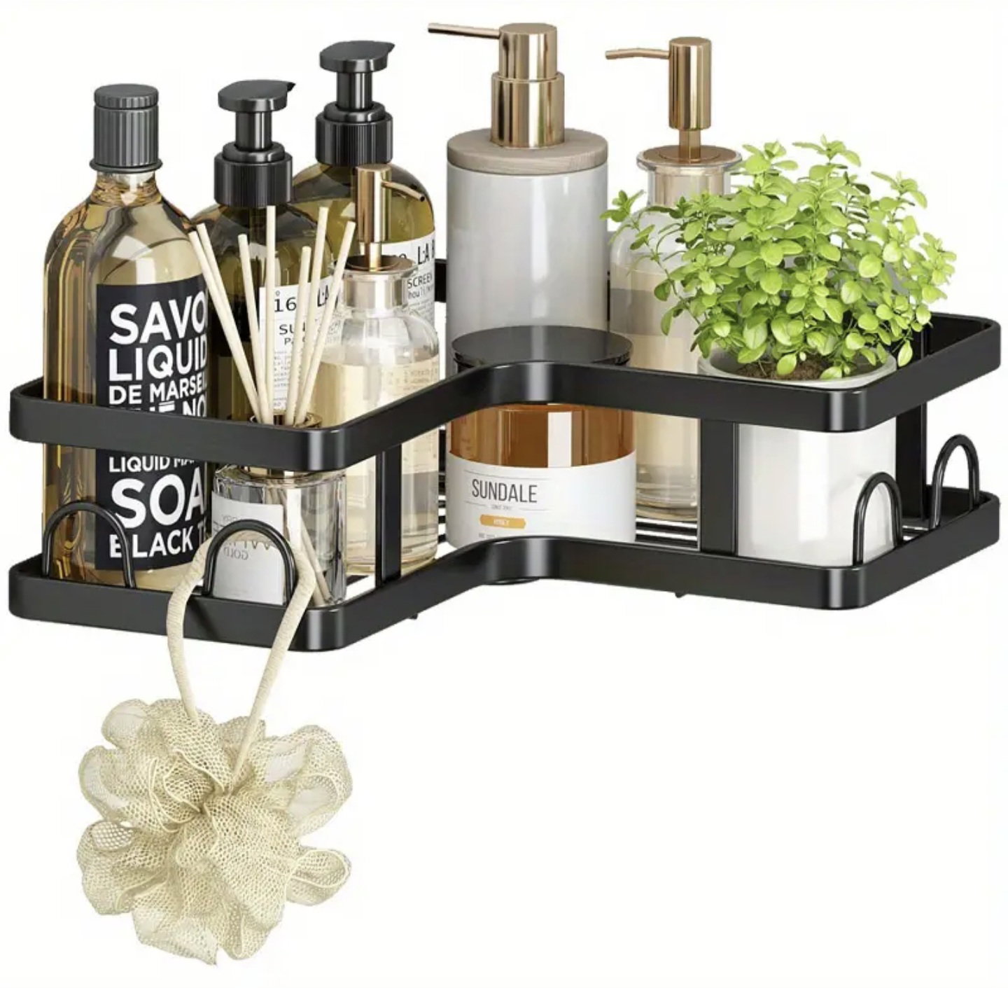 5 Pieces Corner Shower Caddy, Shower Space Saver_3
