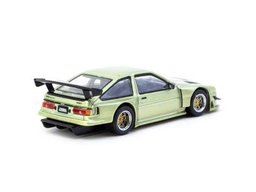 TARMAC WORKS MODEL 1/64 TOYOTA SPRINTER TRUENO AE86 WIDEBODY GREEN BY JON SIBAL