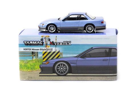 TARMAC WORKS MODEL 1/64 NISSAN SILVIA S13 VERTEX - BLUE/GREY_3
