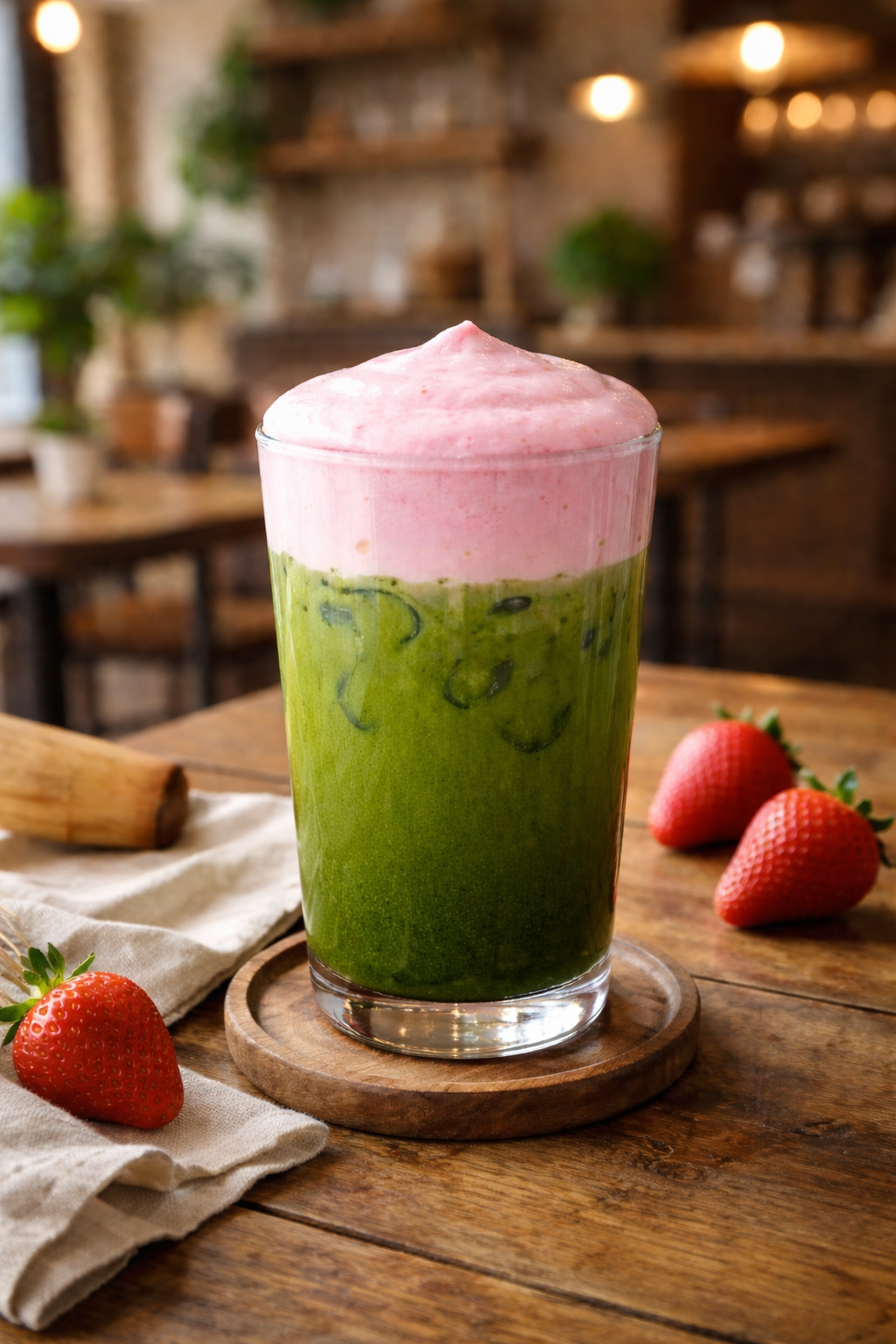 ❗️OFFER ❗️Strawberry Foam Matcha Latte_0